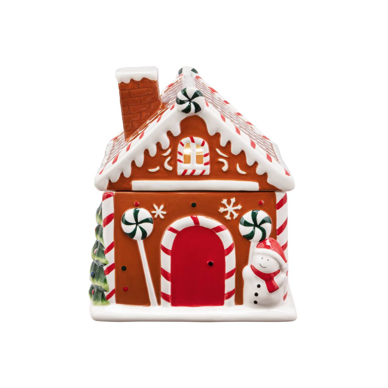 9.5" Ceramic LED Lit Gingerbread House Cookie Jar